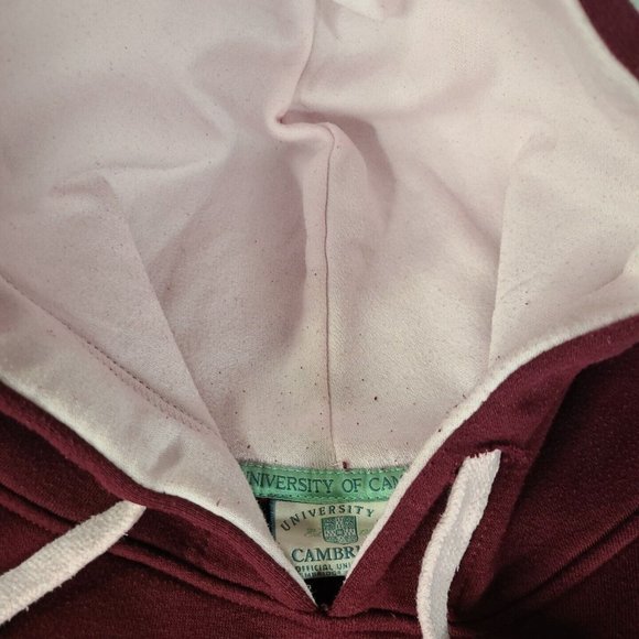 Vintage Cambridge University Official Merchandise Large Maroon Hooded Sweatshirt - Picture 9 of 16